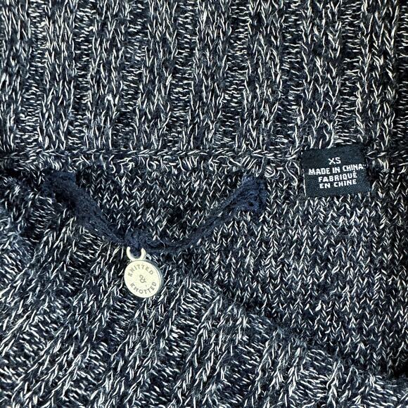 Anthropologie Knitted & Knotted Asymmetrical Ruffle Ribbed Marled Sweater - XS - Picture 5 of 9